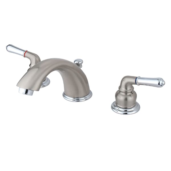 Widespread Bathroom Faucet, Brushed Nickel/Chrome